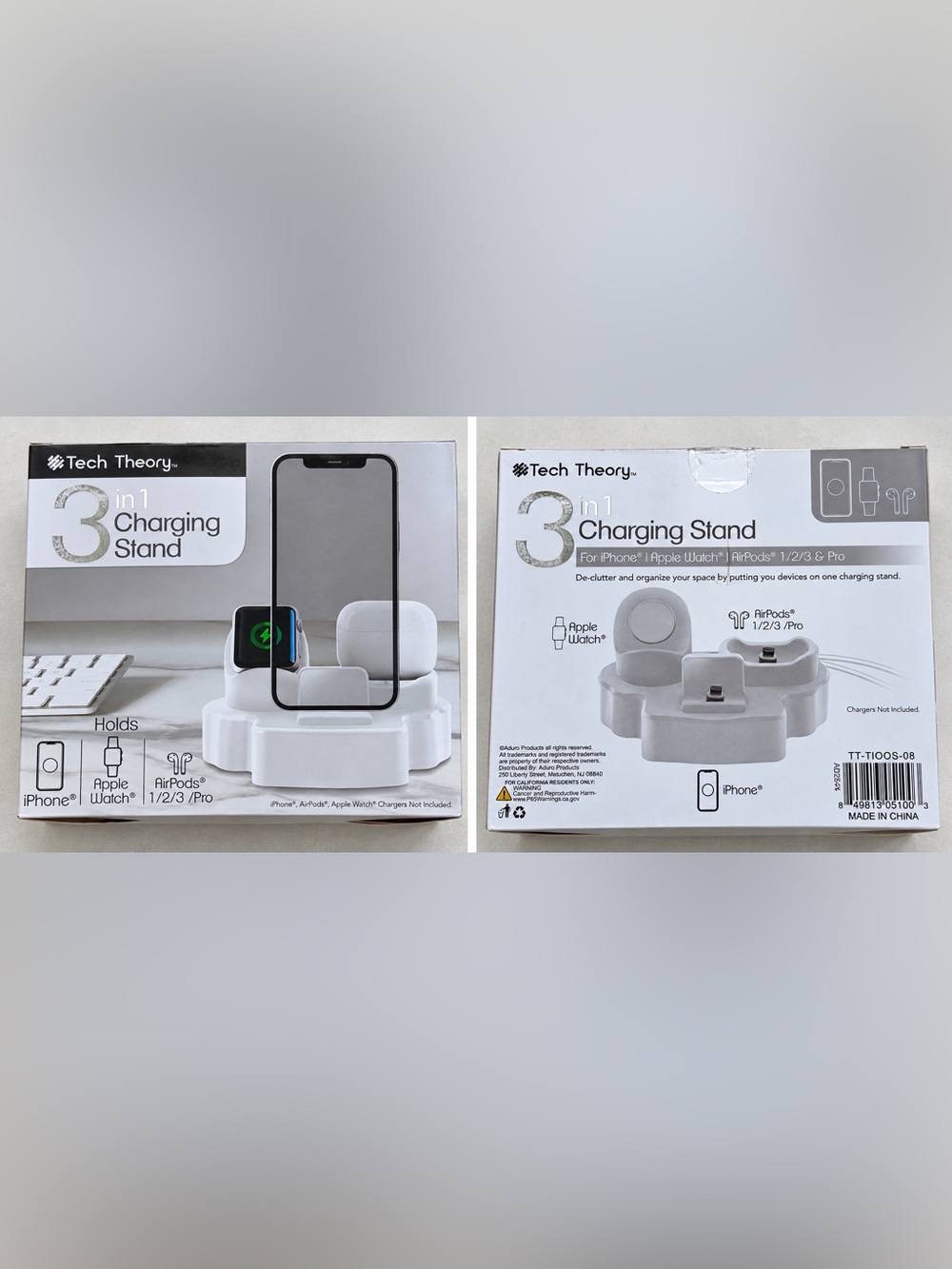 Theory 3-in-1 White Charging Stand for iPhone Apple Watch AirPods